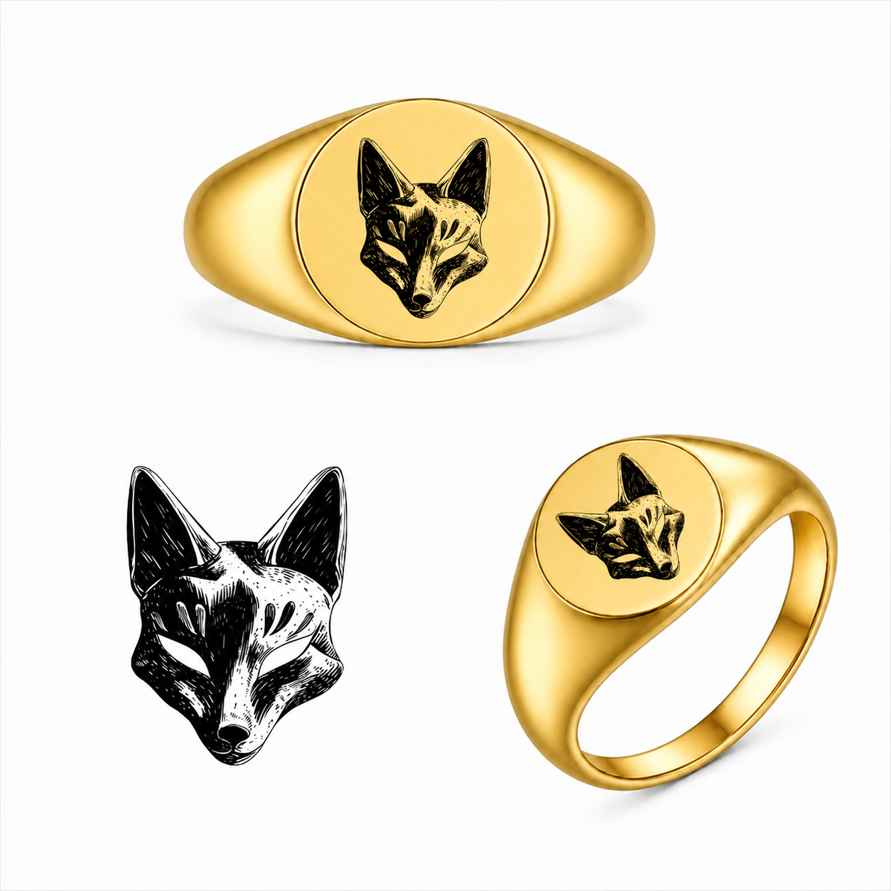 Gravierter Japan-Ring Yako
