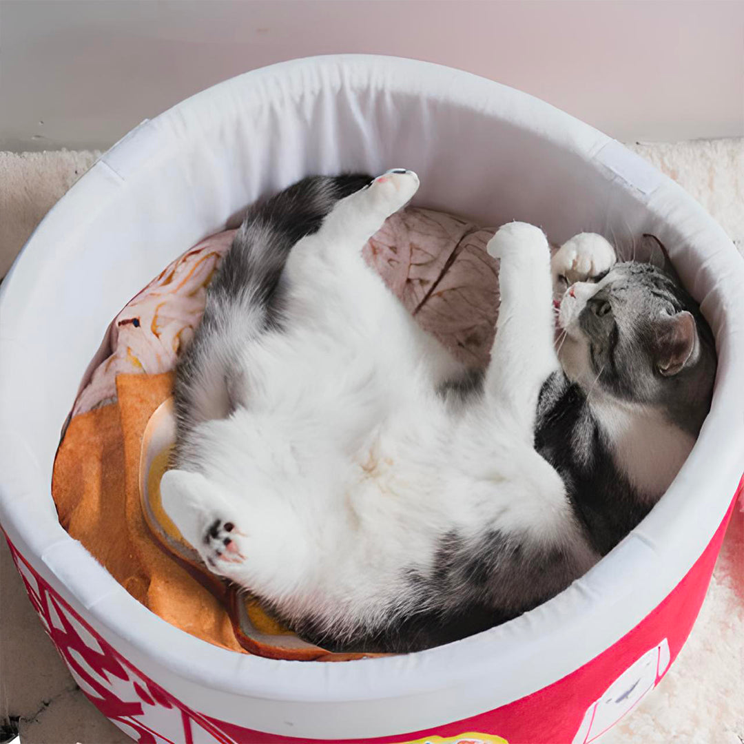 Gemütliches Japanisches Nudelbett für Katzen