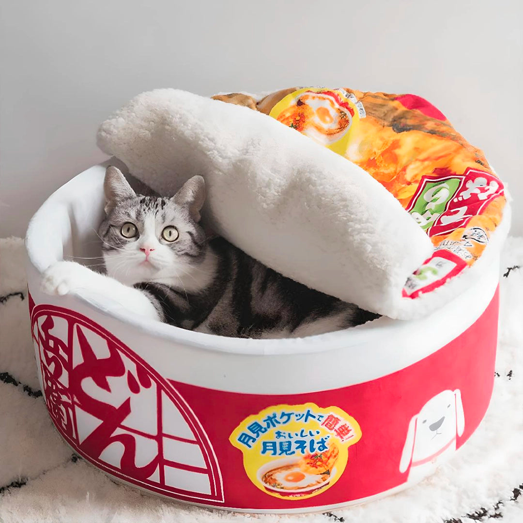 Gemütliches Japanisches Nudelbett für Katzen
