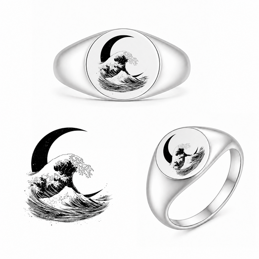 Gravierter Japan-Ring Hokusai
