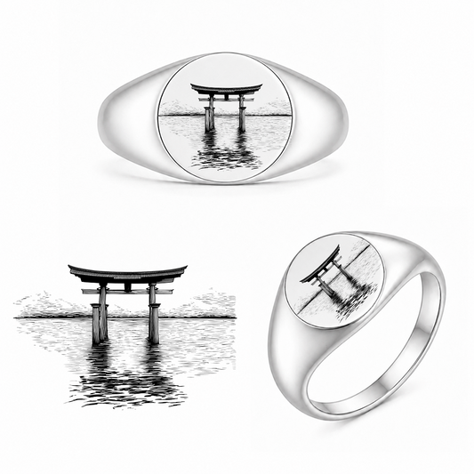 Gravierter Japan-Ring Kaigan