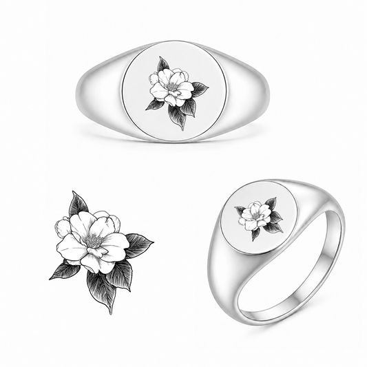Gravierter Japan-Ring Kaori