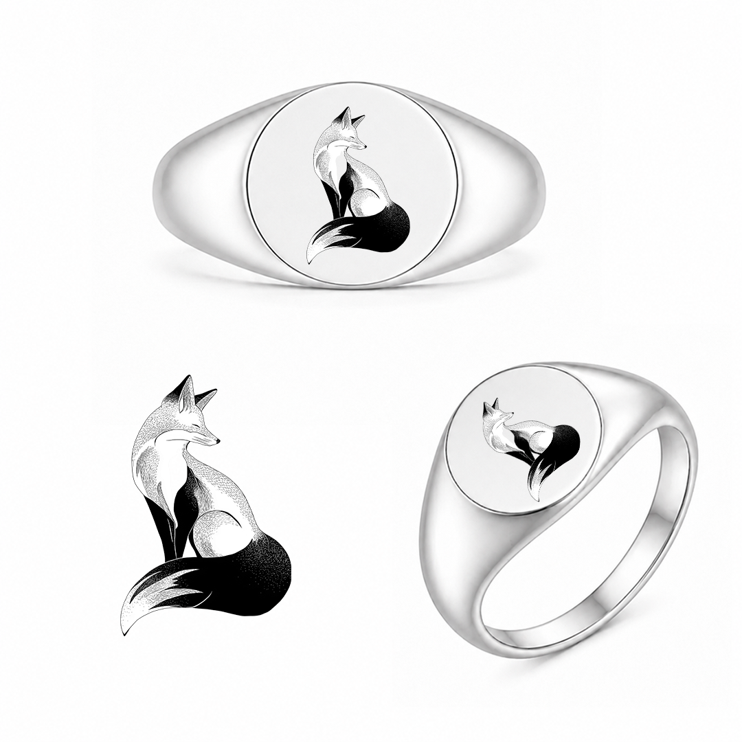 Gravierter Japan-Ring Kitsune