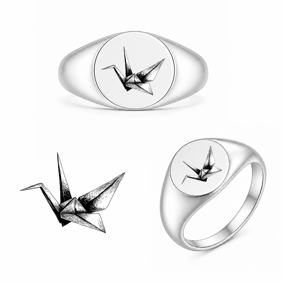Gravierter Japan-Ring Origami