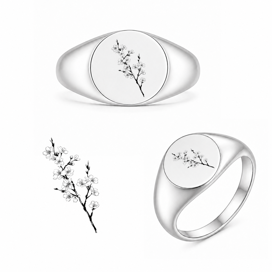 Gravierter Japan-Ring Sakura