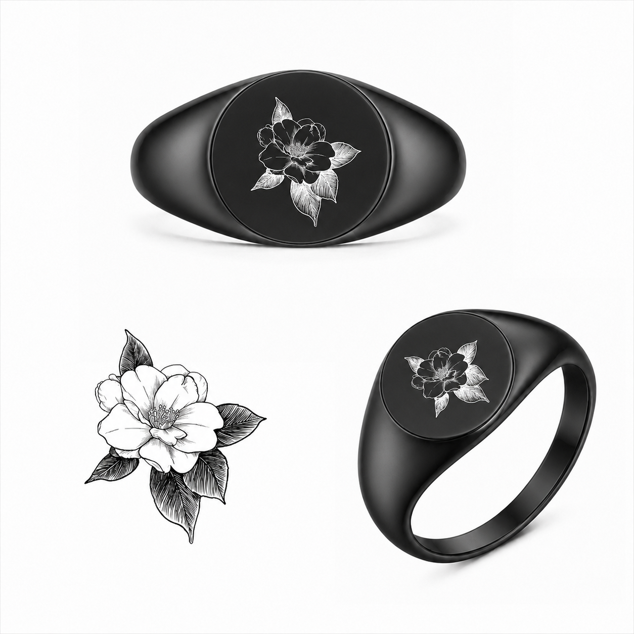 Gravierter Japan-Ring Kaori