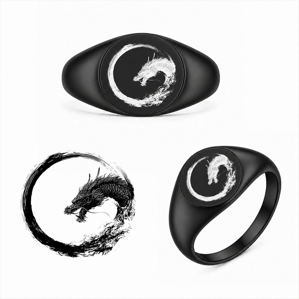 Gravierter Japan-Ring Ryu