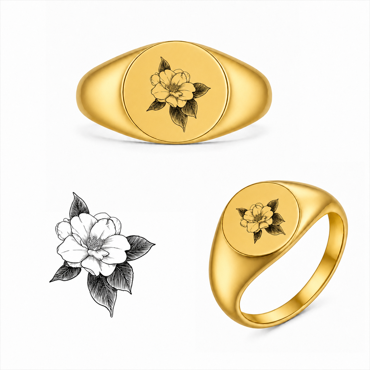 Gravierter Japan-Ring Kaori