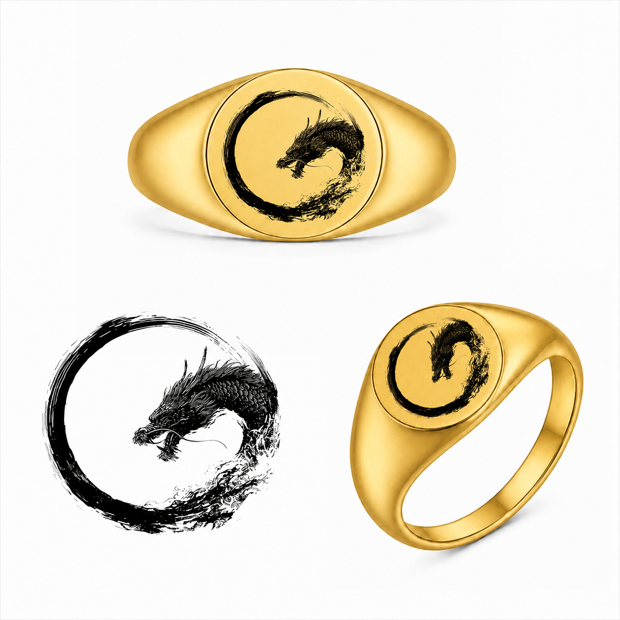 Gravierter Japan-Ring Ryu