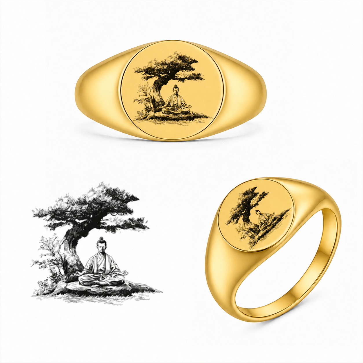 Gravierter Japan-Ring Satori