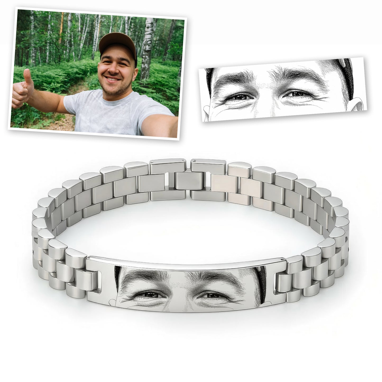 Personalisiertes Manga-Armband für Herren