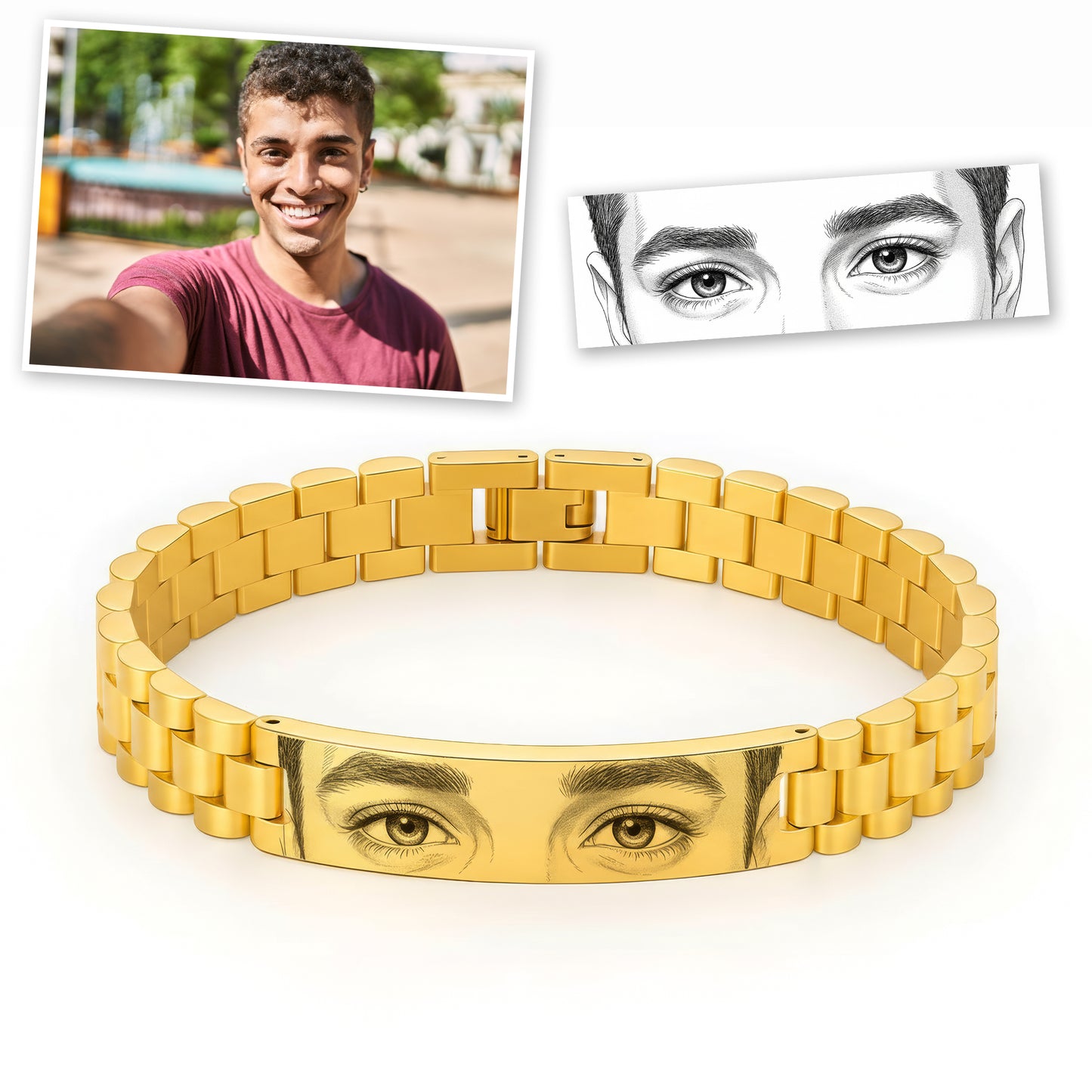 Personalisiertes Manga-Armband für Herren