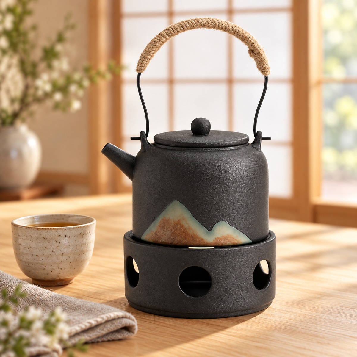 Japanische Teekanne mit Stövchen Yama 