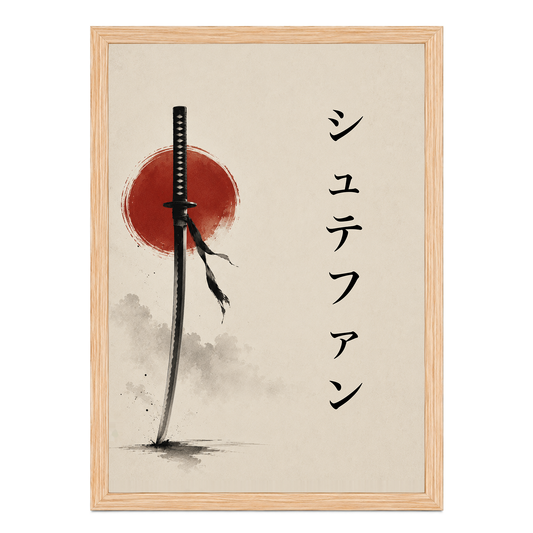 Personalisiertes japanisches Wandbild – Katana