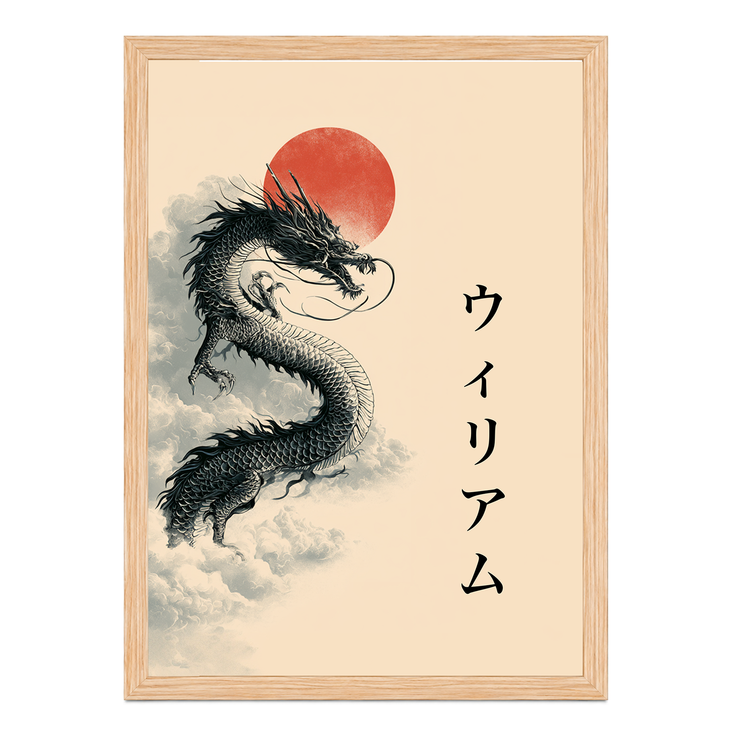 Personalisiertes japanisches Wandbild – Japanischer Drache