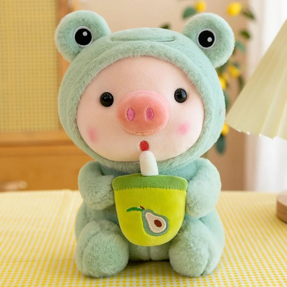 Kawaii Schweinchen Bubble Tea Plüsch