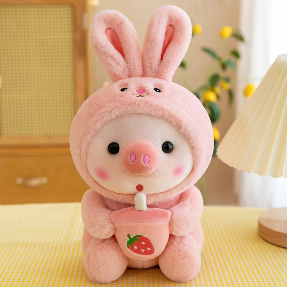 Kawaii Schweinchen Bubble Tea Plüsch