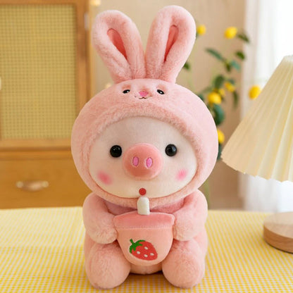 Kawaii Schweinchen Bubble Tea Plüsch