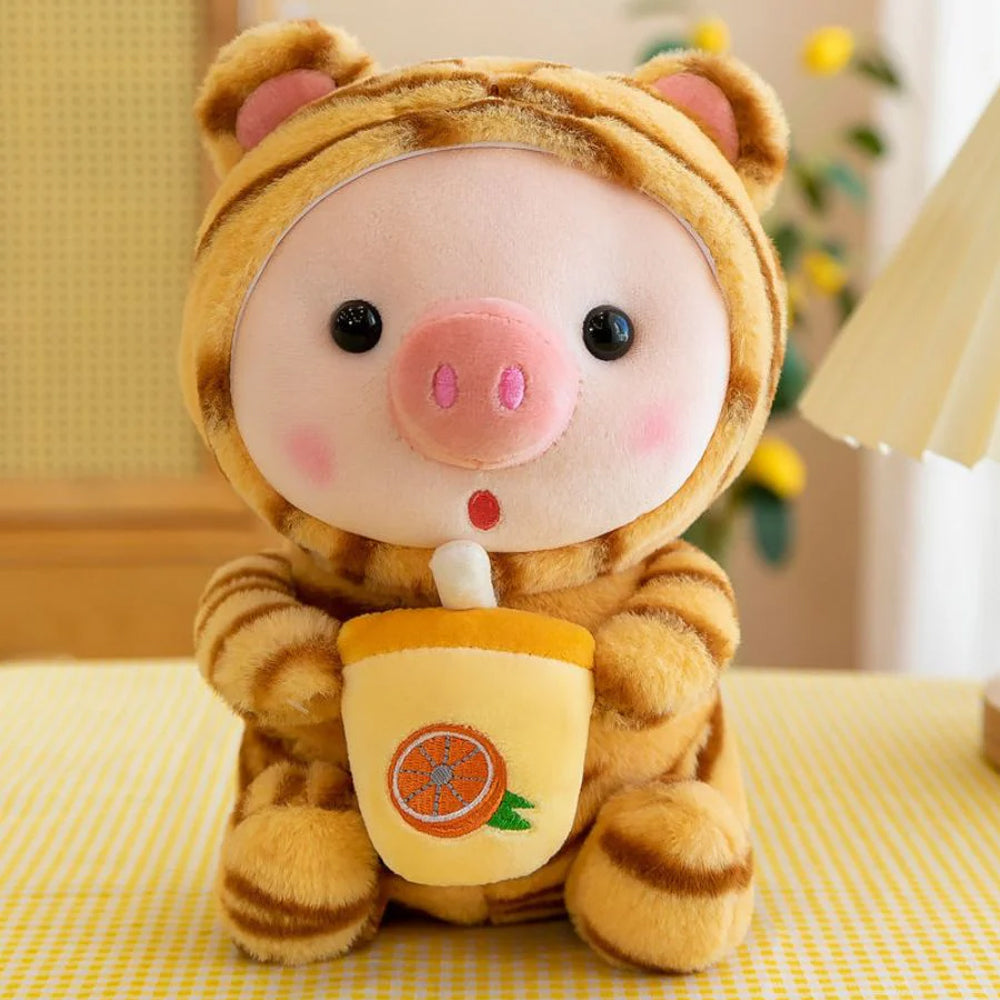 Kawaii Schweinchen Bubble Tea Plüsch