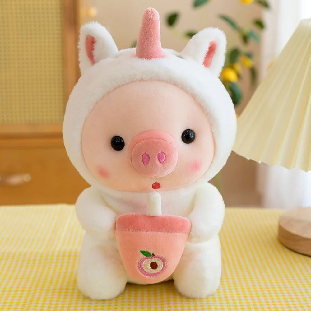 Kawaii Schweinchen Bubble Tea Plüsch