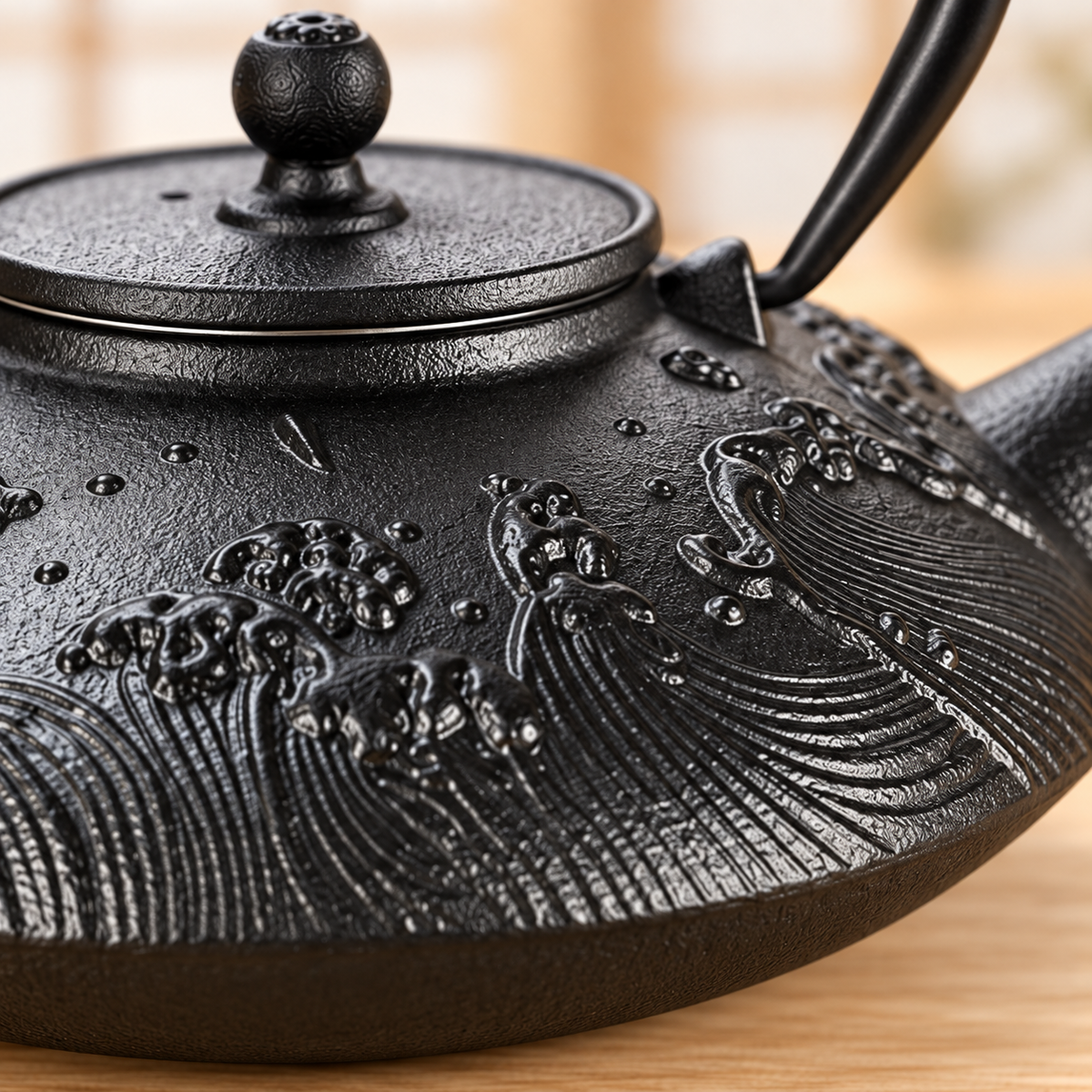 Japanische Teekanne aus Gusseisen Nami 
