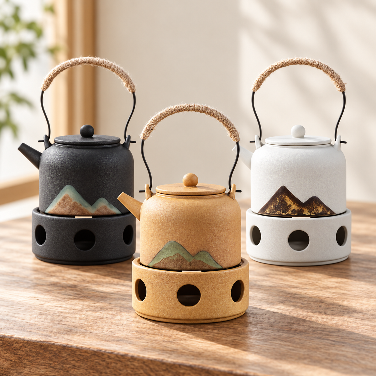 Japanische Teekanne mit Stövchen Yama 